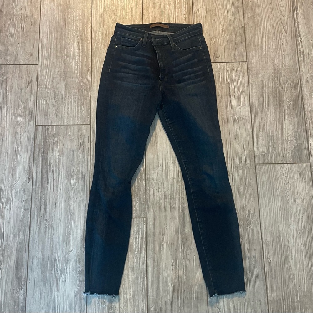 Joe’s High Rise Skinny Ankle Jeans with Raw Hem
